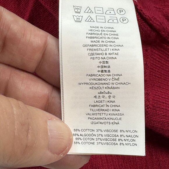 Michael Kors Dark Pink Crew Neck Open Shoulder Long Sleeve Sweater - S - Picture 9 of 10